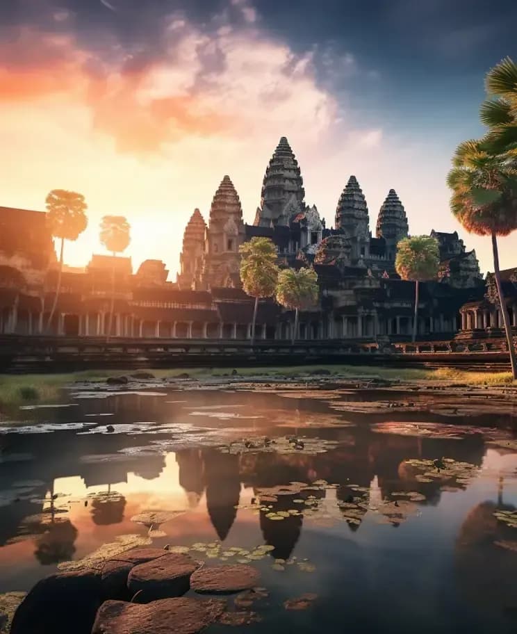 Landscape in Rwanda - architecture, dusk