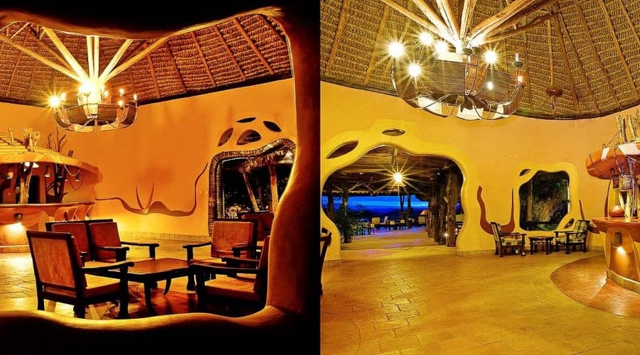 sunset in a picnic park in the woods