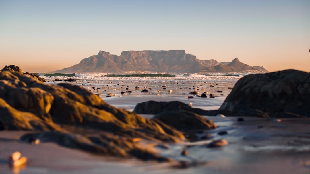 Beach in South Africa - horizon, rock